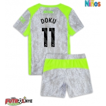 Camiseta Manchester City Jeremy Doku #11 Tercera Equipación para niños 2025-26 manga corta (+ pantalones cortos)